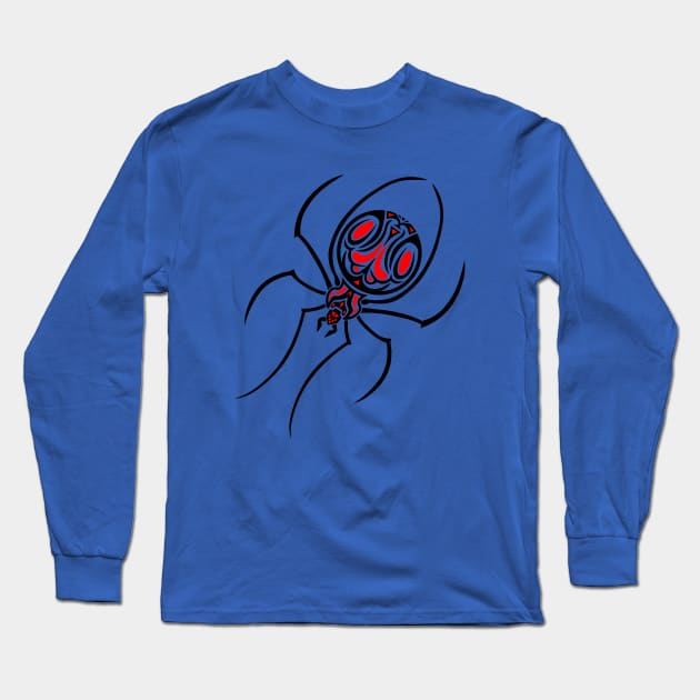 Tattoo / Tribal Art Spider Long Sleeve T-Shirt by Designs by Darrin